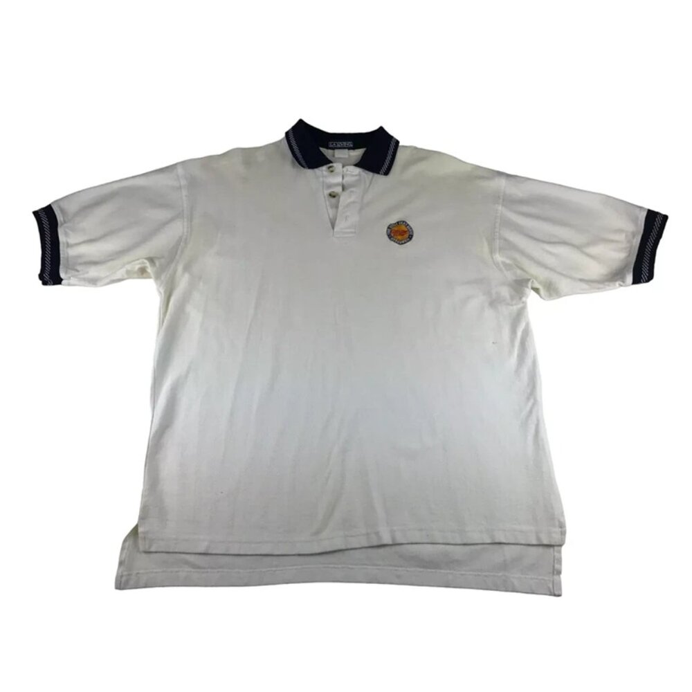 LA Loving Mens White Miller‎ Beer Short Sleeves Collared Polo Shirt Size XL